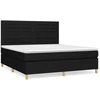 Image de vidaXL Lit boxspring avec matelas noir 160x200 cm Tissu
