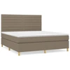 Image de vidaXL Lit boxspring avec matelas Taupe 180x200 cm Tissu