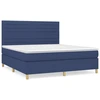 Image de vidaXL Lit boxspring avec matelas bleu 180x200 cm Tissu