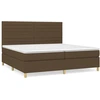 Image de vidaXL Lit boxspring avec matelas brun foncé 200x200 cm Tissu