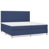 Image de vidaXL Lit boxspring avec matelas bleu 200x200 cm Tissu