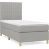 Image de vidaXL Lit boxspring avec matelas gris clair 80x200 cm Tissu