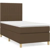 Image de vidaXL Lit boxspring avec matelas brun foncé 80x200 cm Tissu