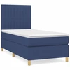 Image de vidaXL Lit boxspring avec matelas bleu 80x200 cm Tissu