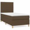 Image de vidaXL Lit boxspring avec matelas brun foncé 90x200 cm Tissu