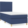 Image de vidaXL Lit boxspring avec matelas bleu 90x200 cm Tissu