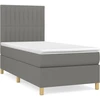 Image de vidaXL Lit boxspring avec matelas gris foncé 100x200 cm Tissu