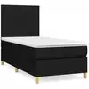 Image de vidaXL Lit boxspring avec matelas noir 100x200 cm tissu