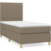 Image de vidaXL Lit boxspring avec matelas Taupe 100x200 cm Tissu