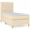 Image de vidaXL Lit boxspring avec matelas Crème 100x200 cm Tissu