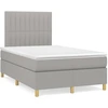 Image de vidaXL Lit boxspring avec matelas gris clair 120x200 cm Tissu