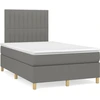Image de vidaXL Lit boxspring avec matelas gris foncé 120x200 cm Tissu