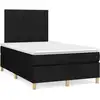 Image de vidaXL Lit boxspring avec matelas noir 120x200 cm Tissu