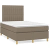 Image de vidaXL Lit Boxspring avec matelas Taupe 120x200 cm Tissu