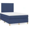 Image de vidaXL Lit boxspring avec matelas bleu 120x200 cm Tissu