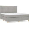 Image de vidaXL Lit boxspring avec matelas gris clair 180x200 cm Tissu