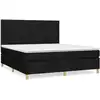 Image de vidaXL Lit boxspring avec matelas noir 180x200 cm Tissu
