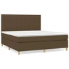 Image de vidaXL Lit boxspring avec matelas brun foncé 180x200 cm Tissu