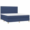 Image de vidaXL Lit boxspring avec matelas bleu 180x200 cm Tissu