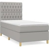 Image de vidaXL Lit boxspring avec matelas gris clair 90x190 cm Tissu