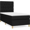 Image de vidaXL Lit boxspring avec matelas noir 90x190 cm Tissu
