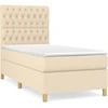 Image de vidaXL Lit boxspring avec matelas Crème 90x190 cm Tissu