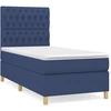 Image de vidaXL Lit boxspring avec matelas bleu 90x200 cm Tissu