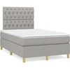 Image de vidaXL Lit boxspring avec matelas gris clair 120x200 cm Tissu