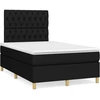 Image de vidaXL Lit boxspring avec matelas noir 120x200 cm Tissu