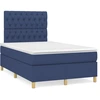 Image de vidaXL Lit boxspring avec matelas bleu 120x200 cm Tissu