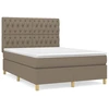 Image de vidaXL Lit boxspring avec matelas Taupe 140x190 cm Tissu