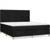 Image de vidaXL Lit boxspring avec matelas noir 160x200 cm Tissu