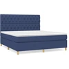 Image de vidaXL Lit boxspring avec matelas bleu 160x200 cm Tissu