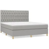 Image de vidaXL Lit boxspring avec matelas gris clair 180x200 cm Tissu