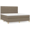 Image de vidaXL Lit boxspring avec matelas Taupe 180x200 cm Tissu