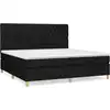 Image de vidaXL Lit boxspring avec matelas noir 200x200 cm tissu