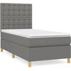 Image de vidaXL Lit boxspring avec matelas gris foncé 80x200 cm Tissu