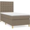 Image de vidaXL Lit boxspring avec matelas Taupe 90x190 cm Tissu