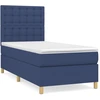 Image de vidaXL Lit boxspring avec matelas bleu 90x190 cm Tissu