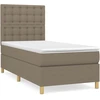 Image de vidaXL Lit boxspring avec matelas Taupe 90x200 cm Tissu