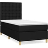 Image de vidaXL Lit boxspring avec matelas noir 100x200 cm tissu