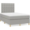 Image de vidaXL Lit boxspring avec matelas gris clair 120x200 cm Tissu