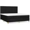 Image de vidaXL Lit boxspring avec matelas noir 160x200 cm Tissu