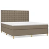 Image de vidaXL Lit boxspring avec matelas Taupe 160x200 cm Tissu