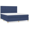 Image de vidaXL Lit boxspring avec matelas bleu 160x200 cm Tissu