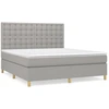 Image de vidaXL Lit boxspring avec matelas gris clair 180x200 cm Tissu