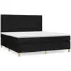 Image de vidaXL Lit boxspring avec matelas noir 180x200 cm Tissu