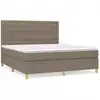 Image de vidaXL Lit boxspring avec matelas Taupe 180x200 cm Tissu