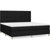 Image de vidaXL Lit boxspring avec matelas noir 200x200 cm tissu