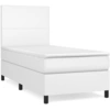 Image de vidaXL Lit boxspring avec matelas blanc 80x200 cm similicuir